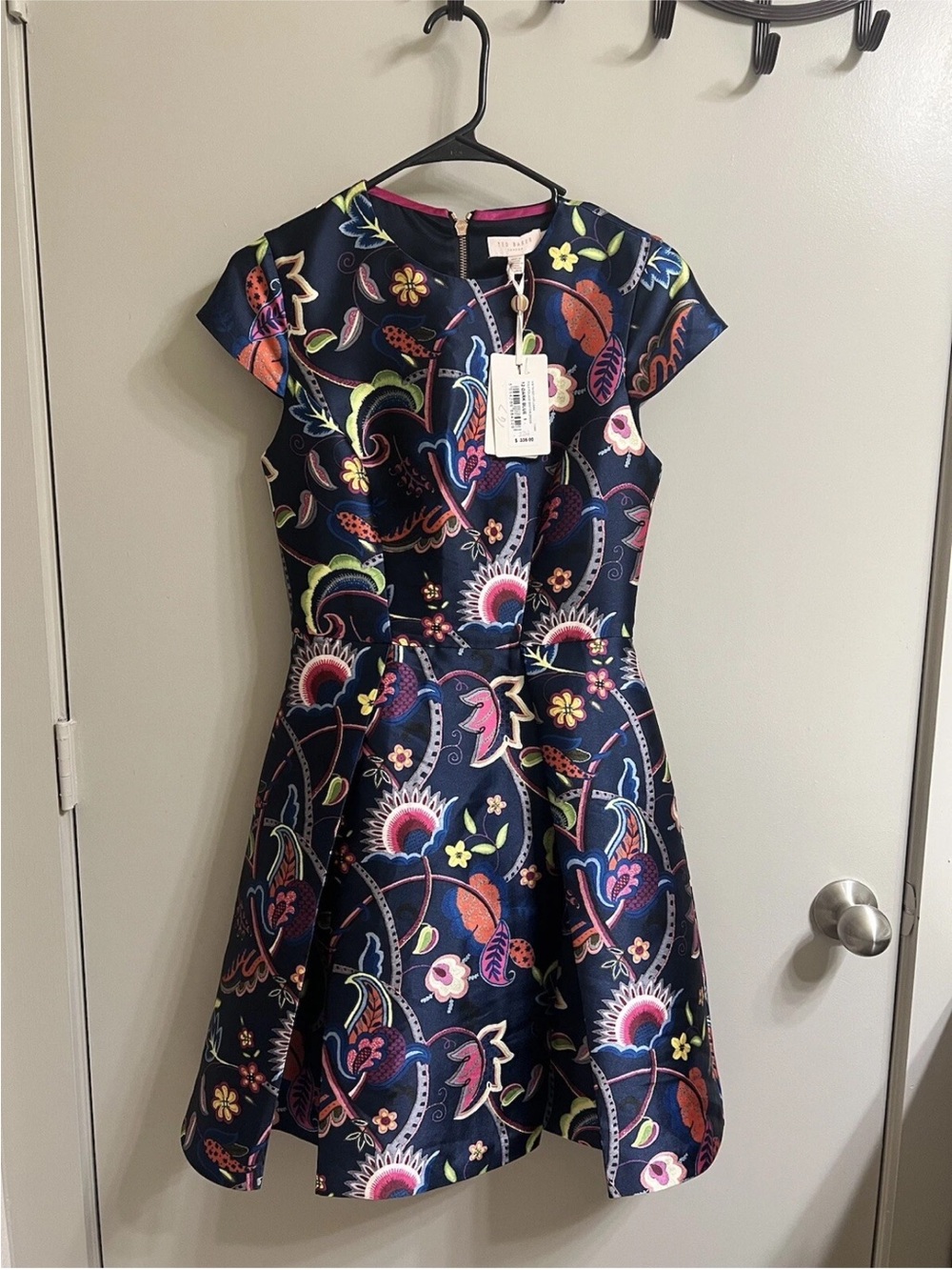 Ted Baker London Navy Floral Fit & Flare Dress